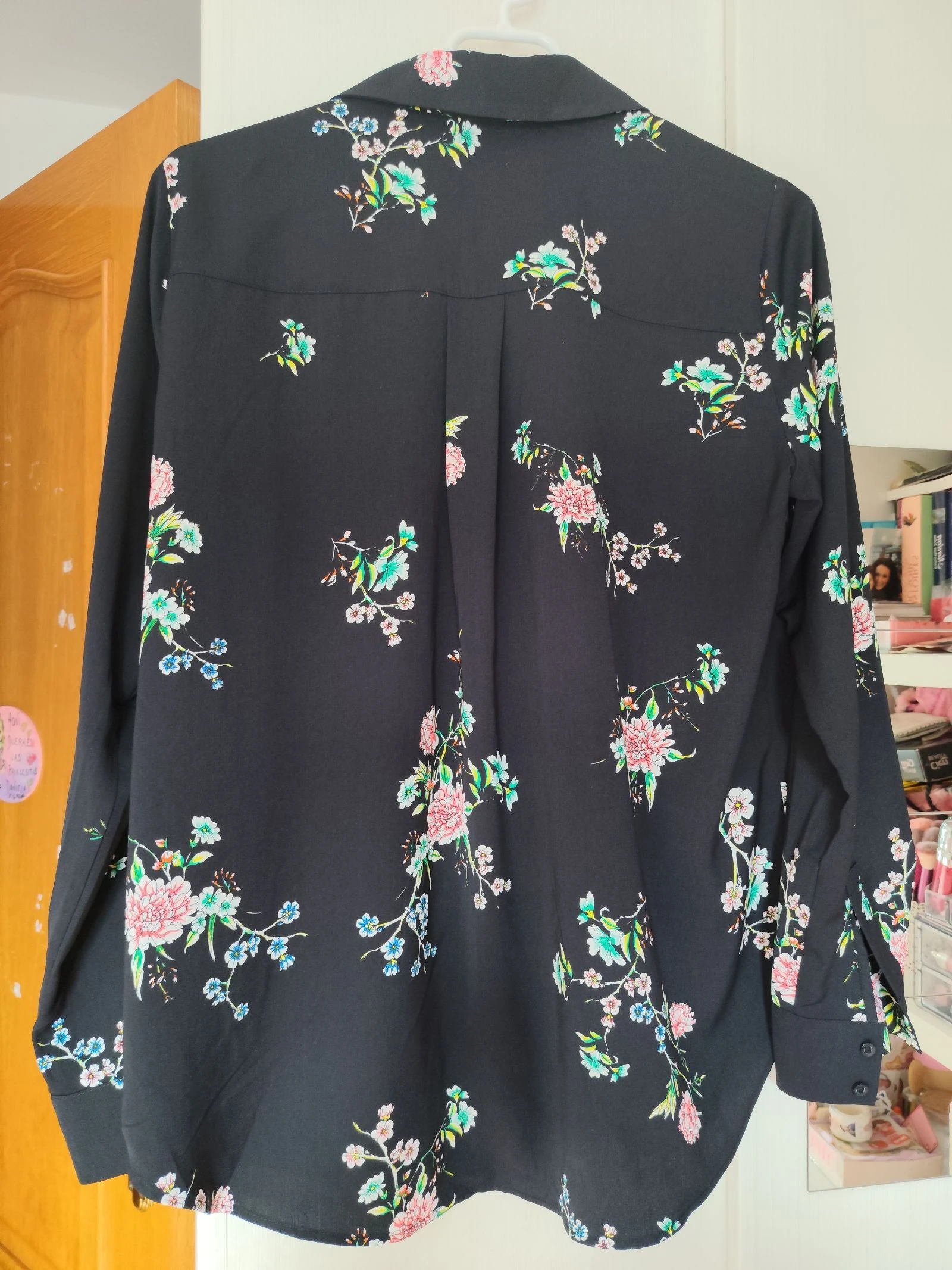 New H&M black floral shirt Size M 38/40 – photo 9